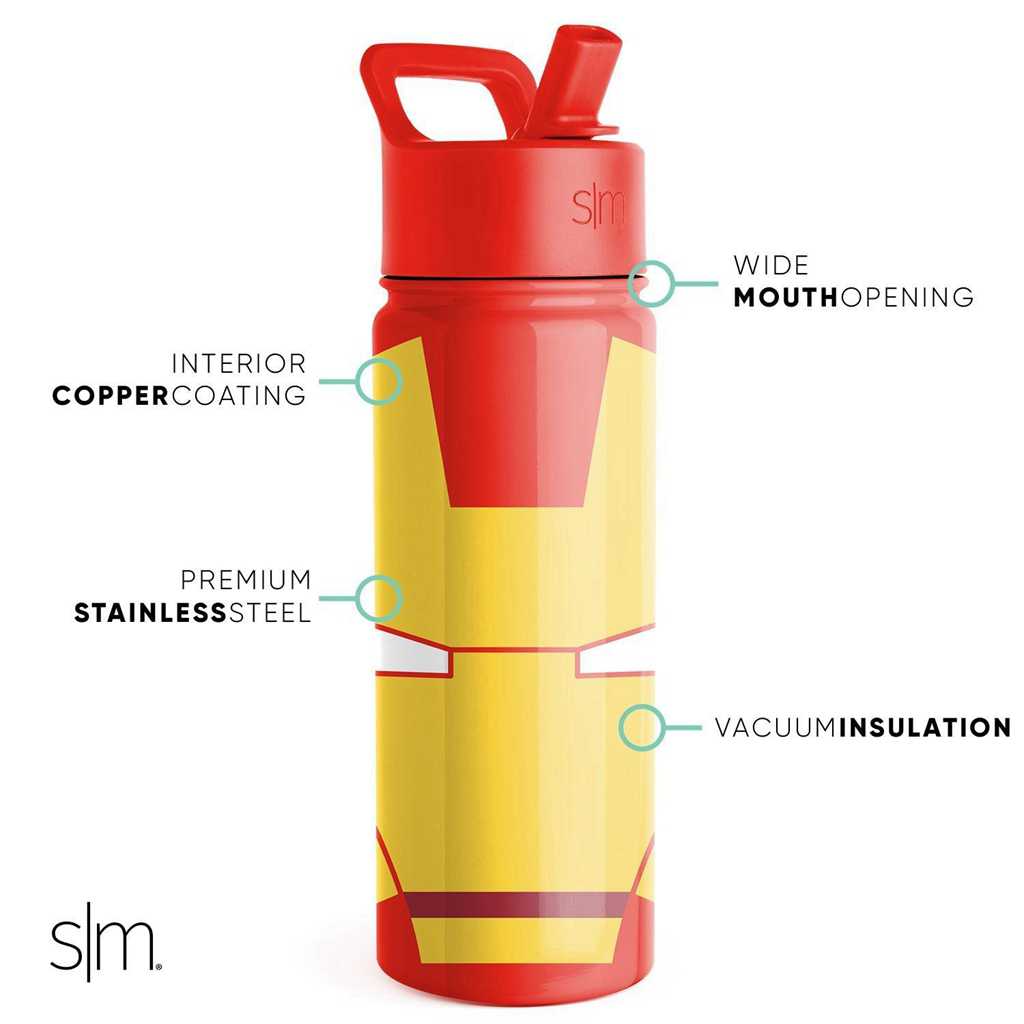 Simple Modern Water Bottle with Straw Lid Waterflessen Rood | 581269YTR