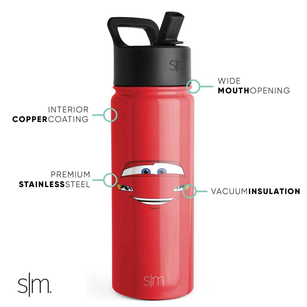 Simple Modern Water Bottle with Straw Lid Waterflessen Rood | 264039ILT