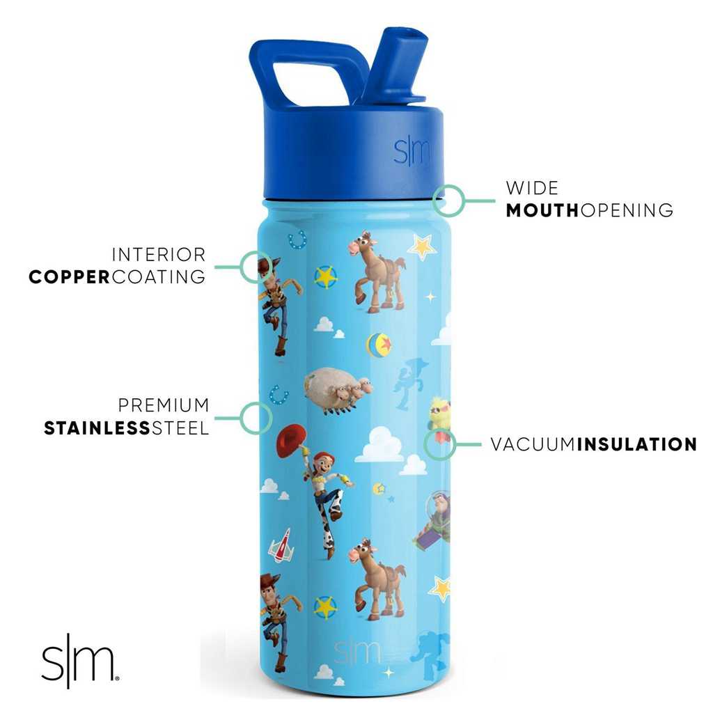 Simple Modern Water Bottle with Straw Lid Waterflessen Lichtblauw | 716809NCM