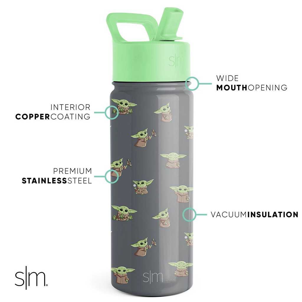 Simple Modern Water Bottle with Straw Lid Waterflessen Donkergrijs | 982716YPD