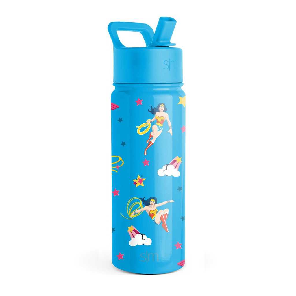 Simple Modern Water Bottle with Straw Lid Waterflessen Blauw | 923485QZK