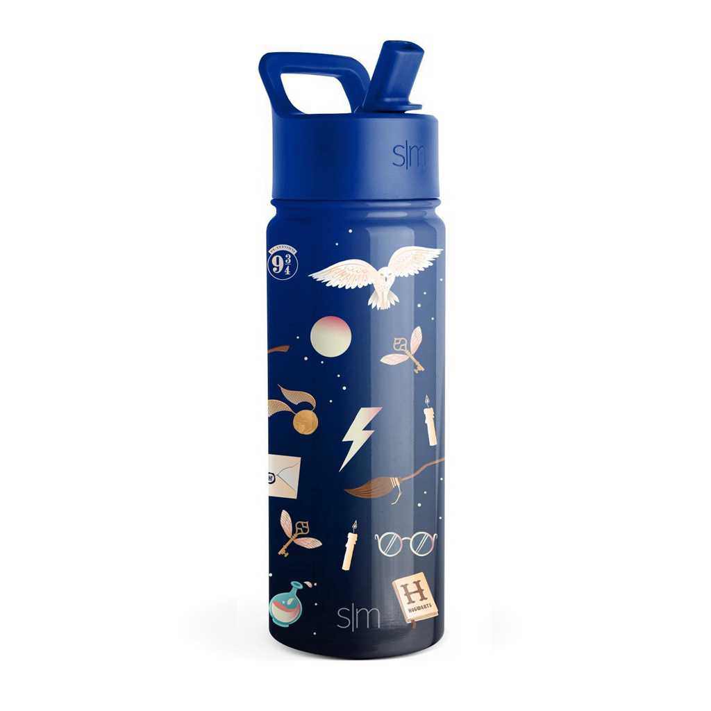 Simple Modern Water Bottle with Straw Lid Waterflessen Blauw | 483659HFS