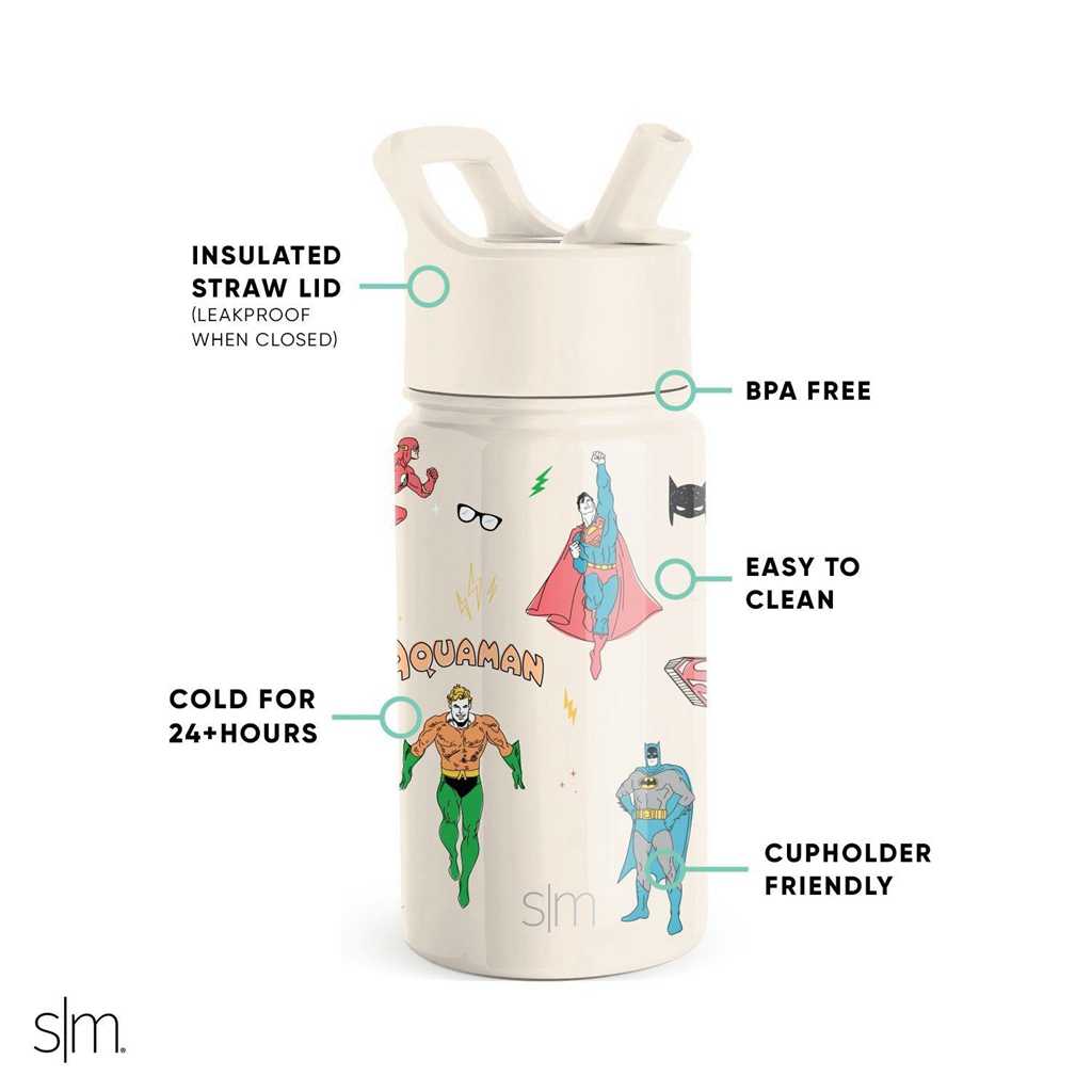 Simple Modern Water Bottle with Straw Lid Waterflessen Wit | 396728QSR