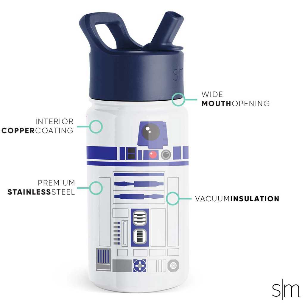 Simple Modern Water Bottle with Straw Lid Waterflessen Wit | 351978RND