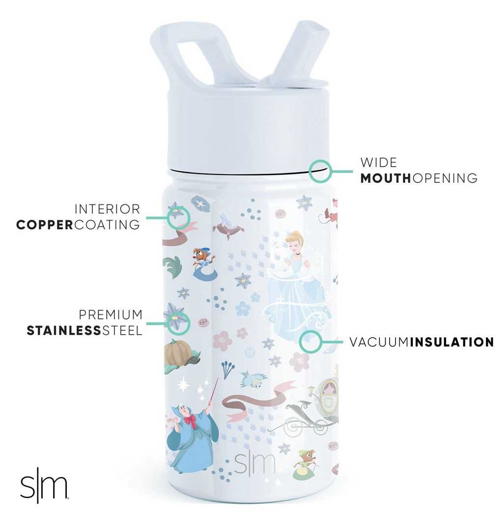 Simple Modern Water Bottle with Straw Lid Waterflessen Wit | 052869GFR