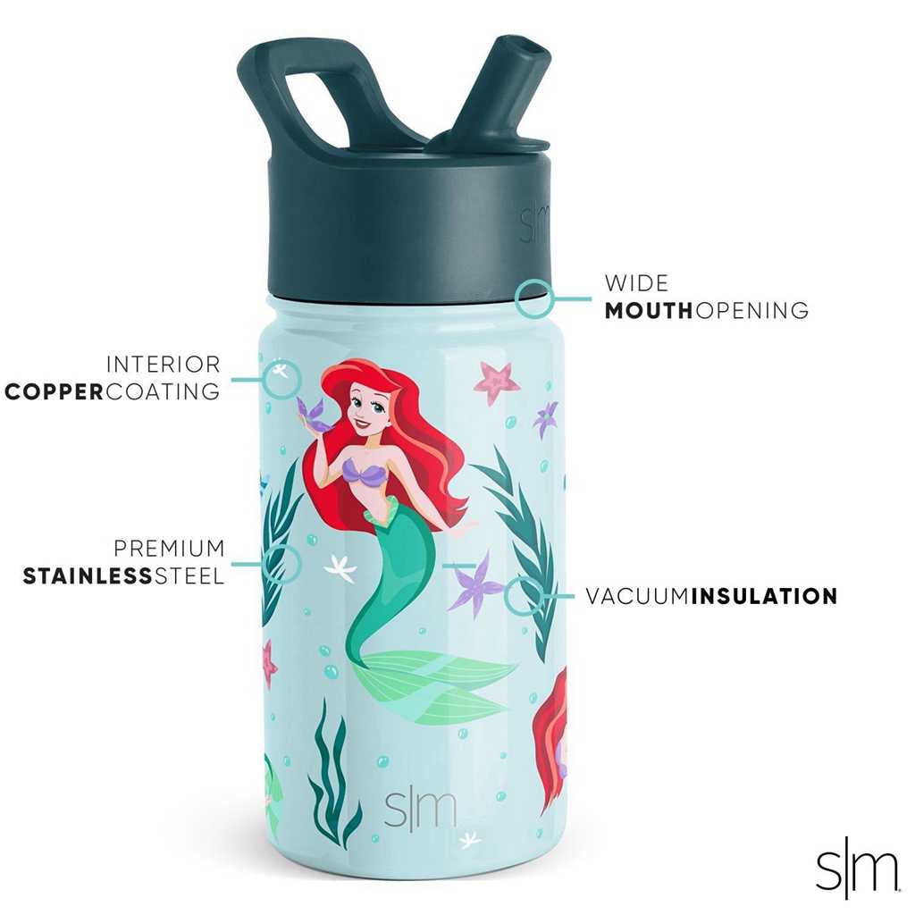 Simple Modern Water Bottle with Straw Lid Waterflessen Turquoise | 354981TGX