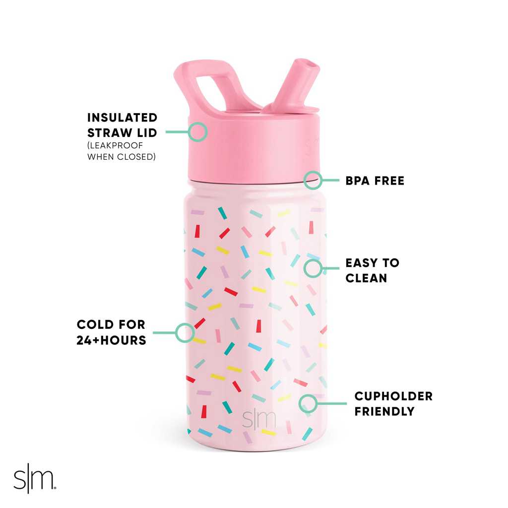 Simple Modern Water Bottle with Straw Lid Waterflessen Roze Roze | 083547DPE