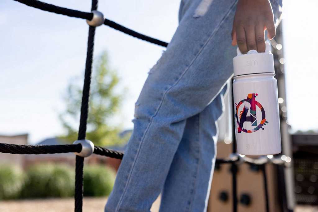 Simple Modern Water Bottle with Straw Lid Waterflessen Rood | 865427DNM