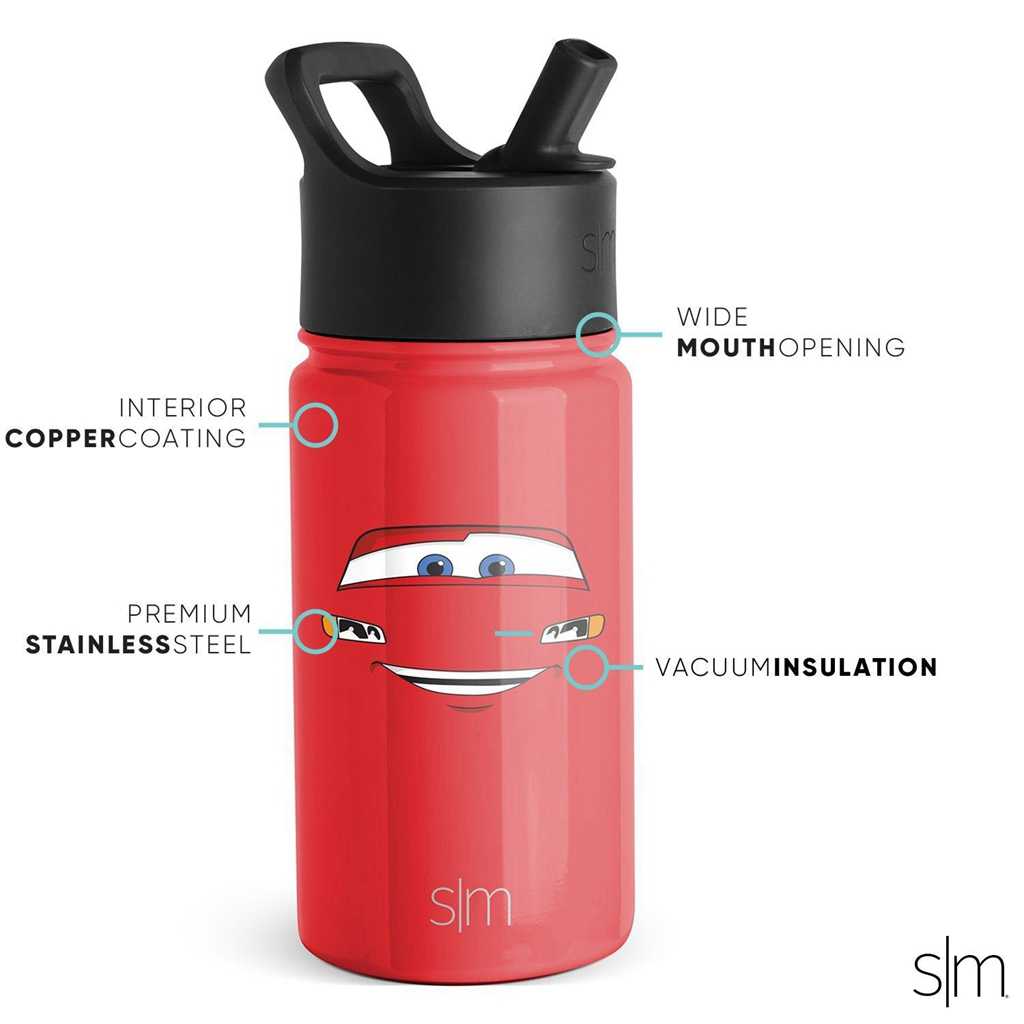 Simple Modern Water Bottle with Straw Lid Waterflessen Rood | 198465KJM