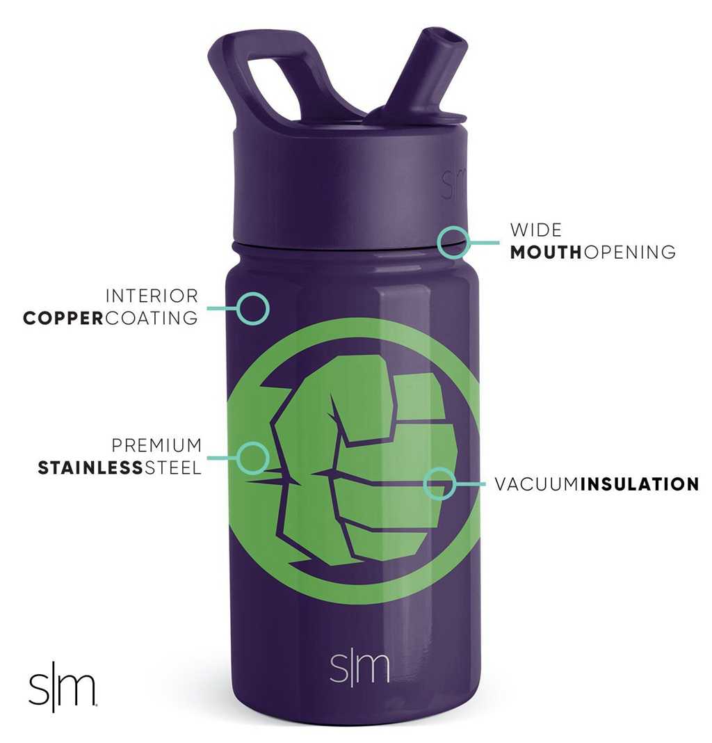 Simple Modern Water Bottle with Straw Lid Waterflessen Paars | 921368VIR