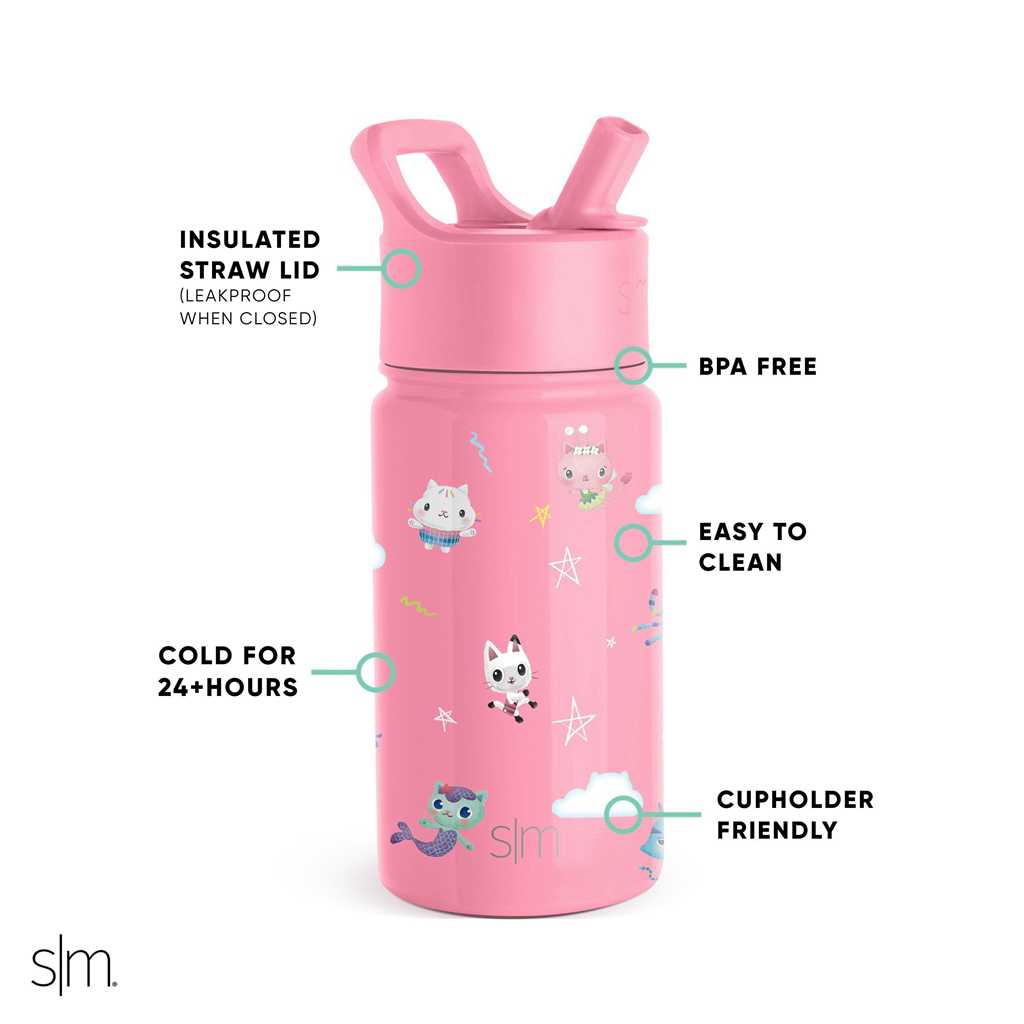 Simple Modern Water Bottle with Straw Lid Waterflessen Roze | 946031RSY