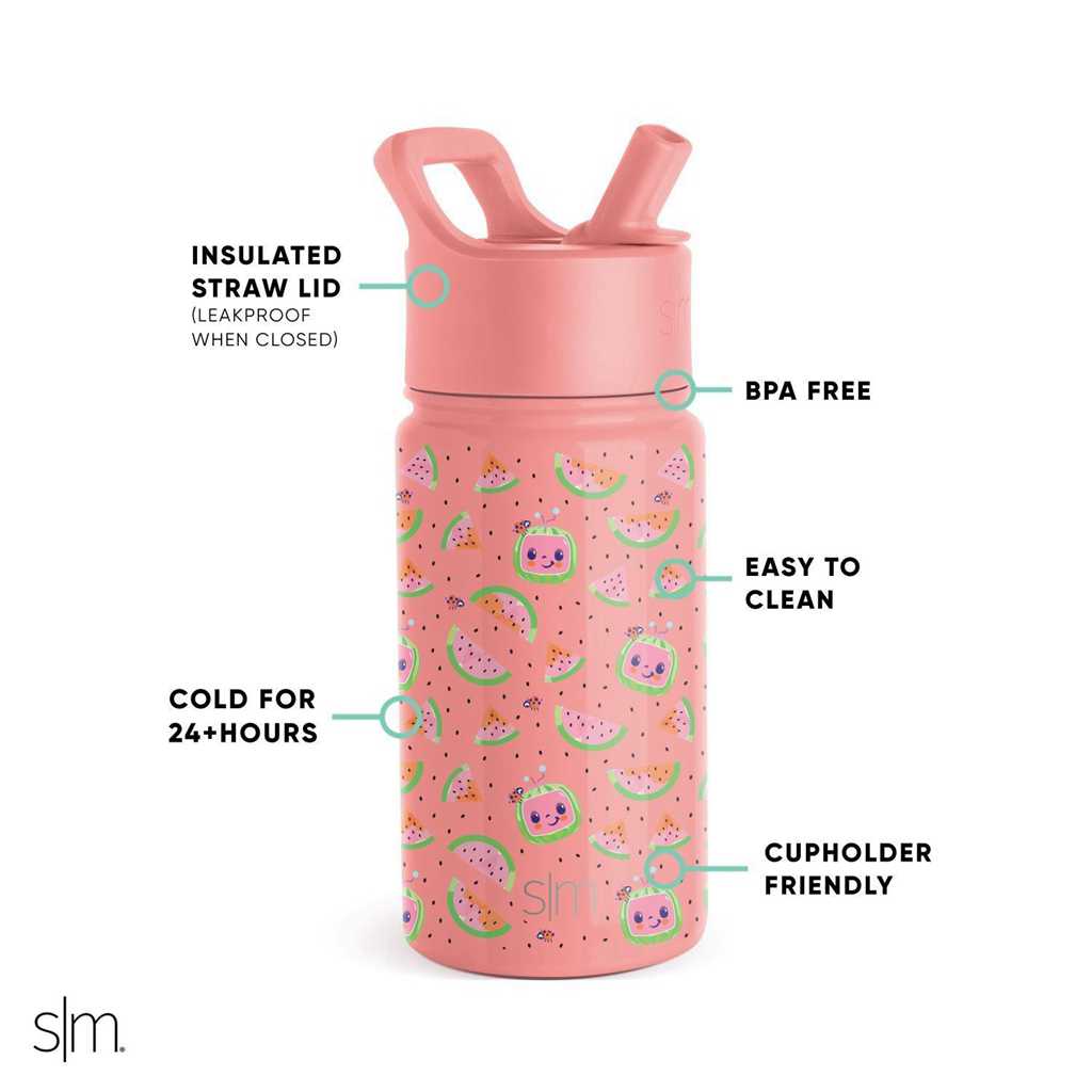 Simple Modern Water Bottle with Straw Lid Waterflessen Roze | 258091TFA