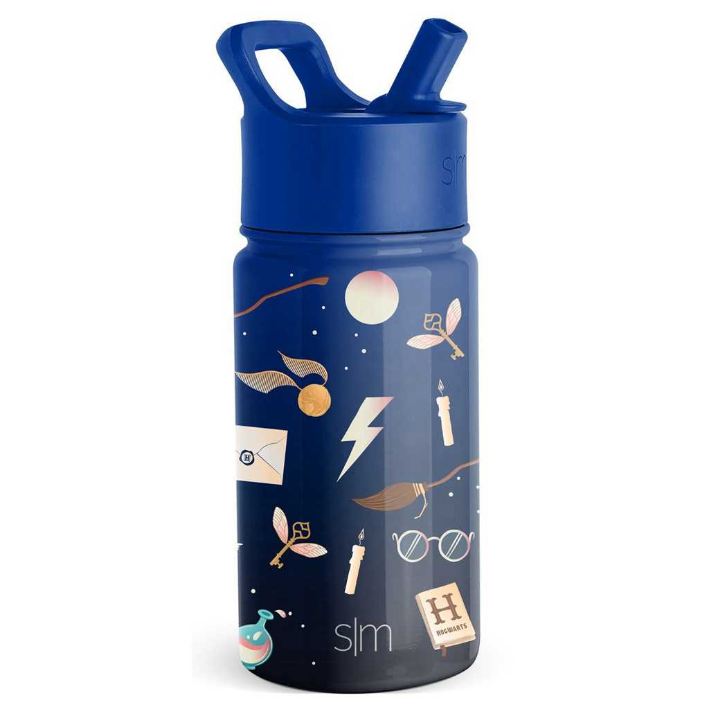 Simple Modern Water Bottle with Straw Lid Waterflessen Donkerblauw | 237458ERU