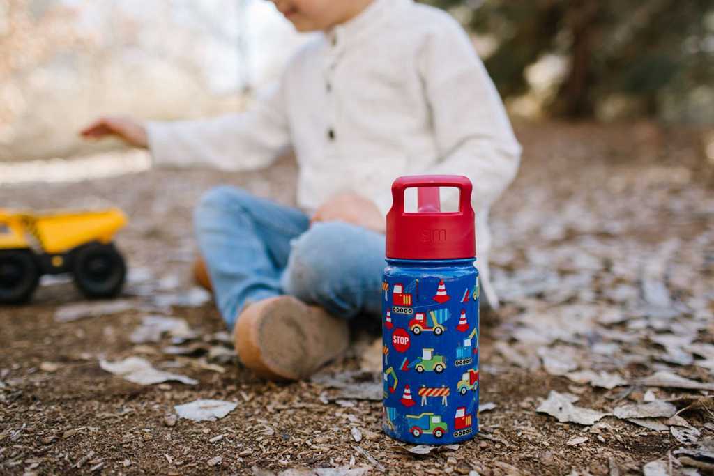 Simple Modern Water Bottle with Straw Lid Waterflessen Donkerblauw | 498356REO