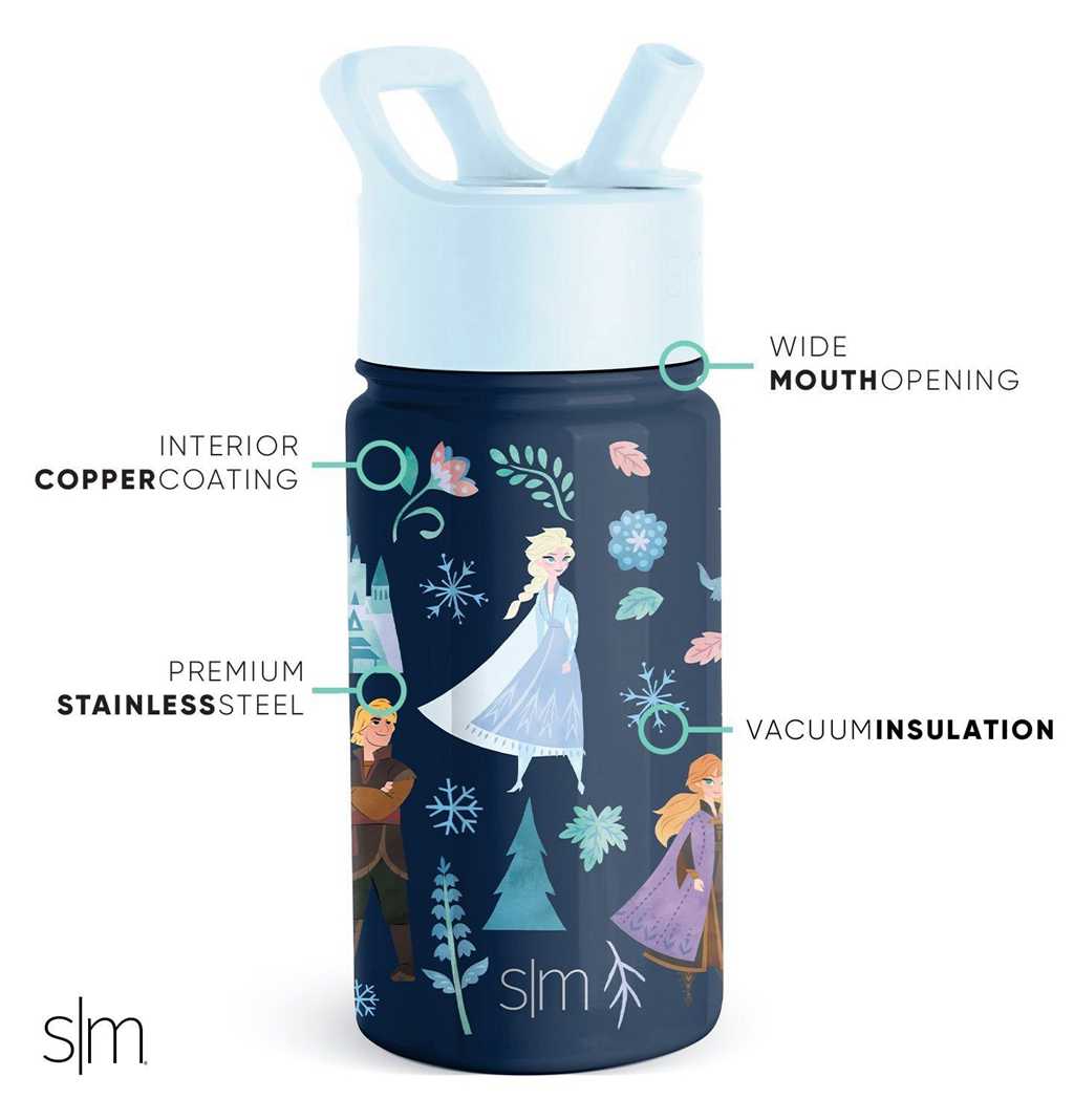 Simple Modern Water Bottle with Straw Lid Waterflessen Donkerblauw | 518976QAW