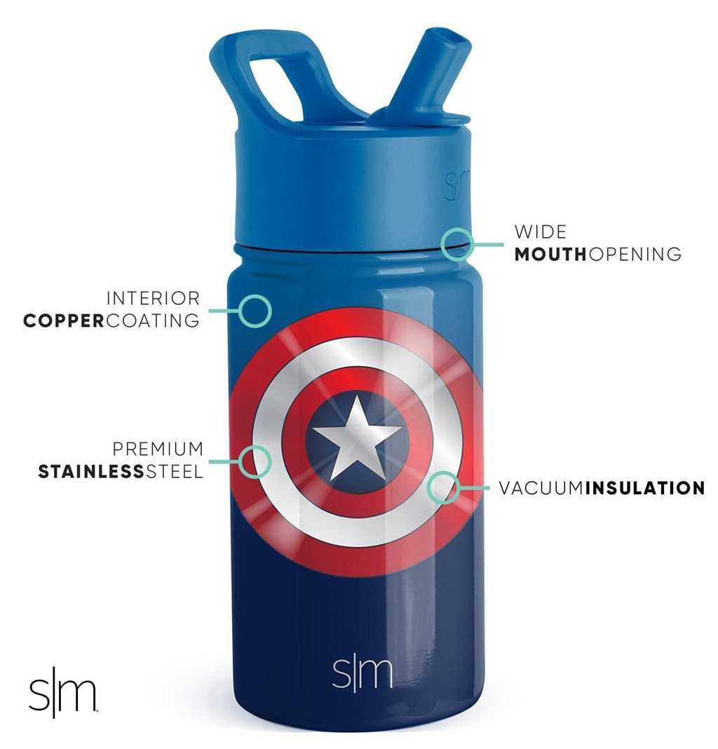 Simple Modern Water Bottle with Straw Lid Waterflessen Donkerblauw | 042397FWP