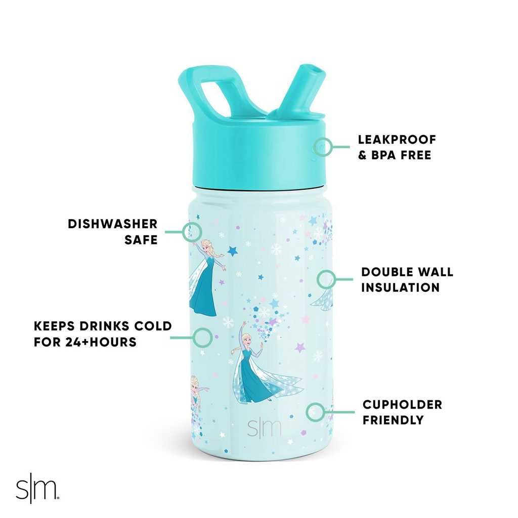 Simple Modern Water Bottle with Straw Lid Waterflessen Lichtturquoise | 681594YMT