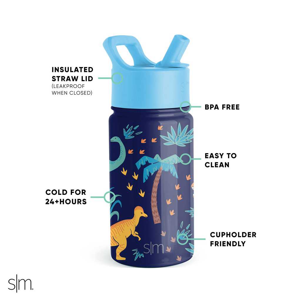 Simple Modern Water Bottle with Straw Lid Waterflessen Groen | 638579YVF