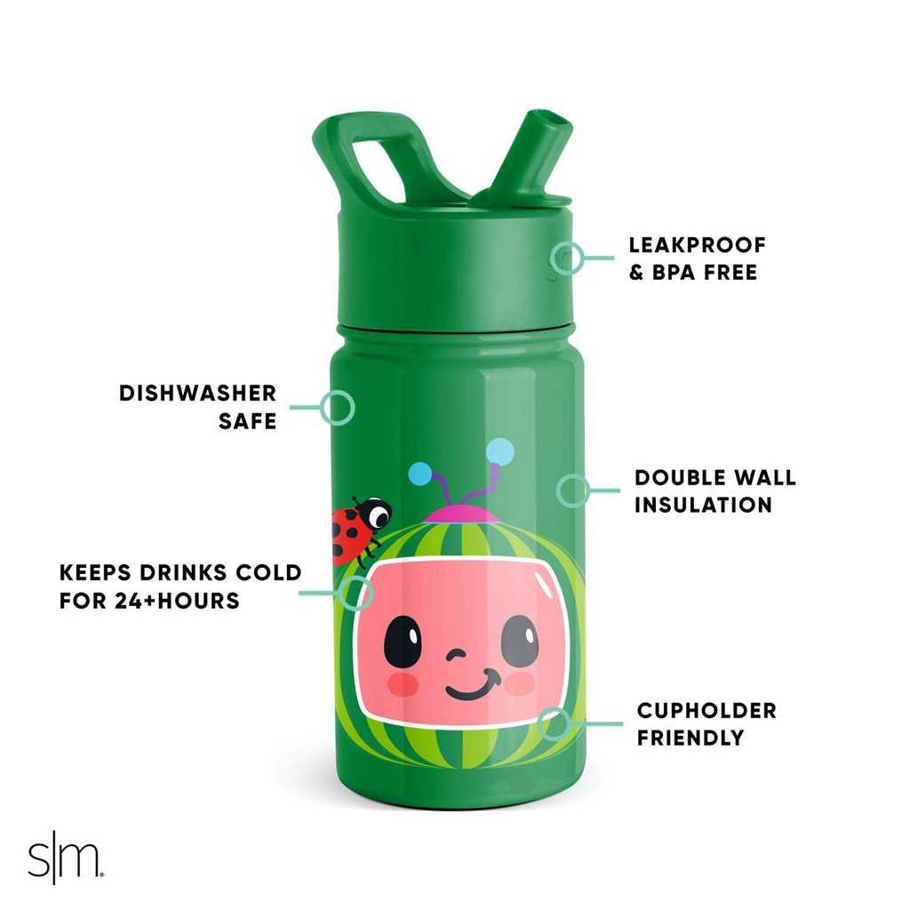 Simple Modern Water Bottle with Straw Lid Waterflessen Groen | 596807REL