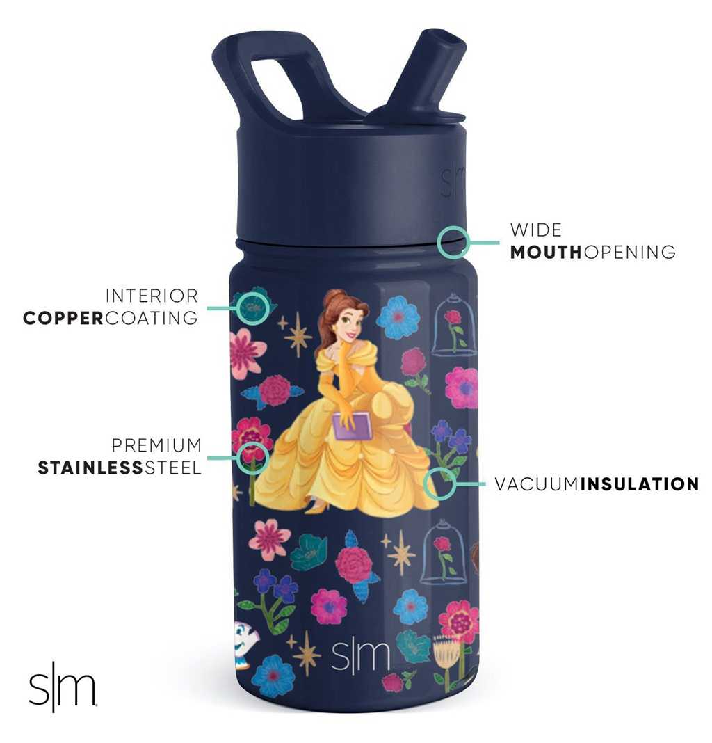 Simple Modern Water Bottle with Straw Lid Waterflessen Donkerpaars | 457961UFV