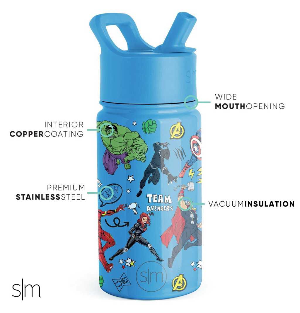 Simple Modern Water Bottle with Straw Lid Waterflessen Blauw | 896357RAK