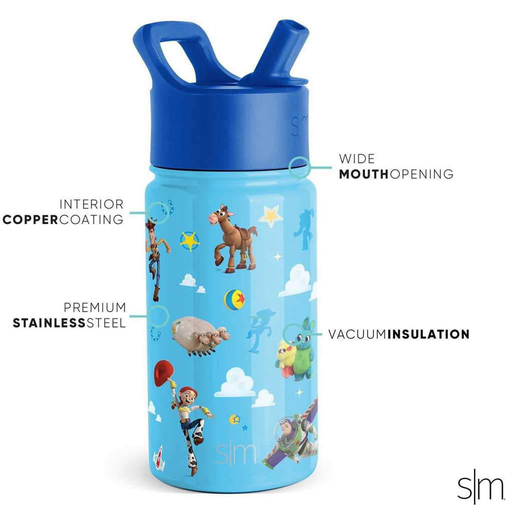 Simple Modern Water Bottle with Straw Lid Waterflessen Blauw | 483195KUZ