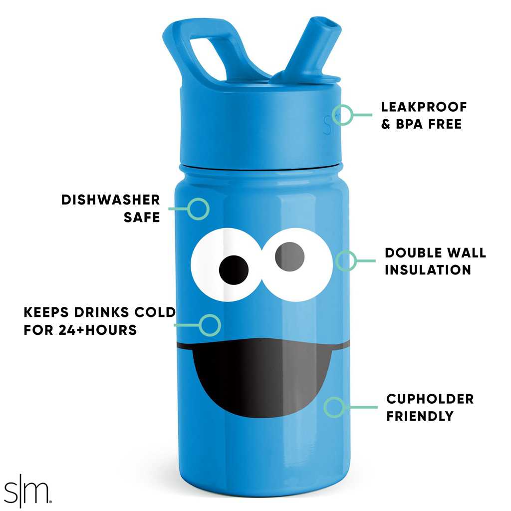 Simple Modern Water Bottle with Straw Lid Waterflessen Blauw | 361208QHW