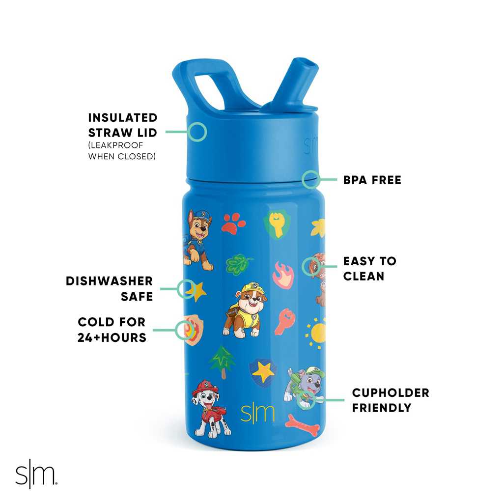 Simple Modern Water Bottle with Straw Lid Waterflessen Blauw | 289046ZAC