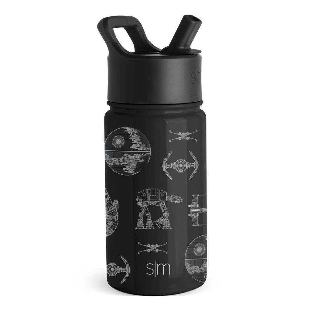 Simple Modern Water Bottle with Straw Lid Waterflessen Zwart | 093842APG