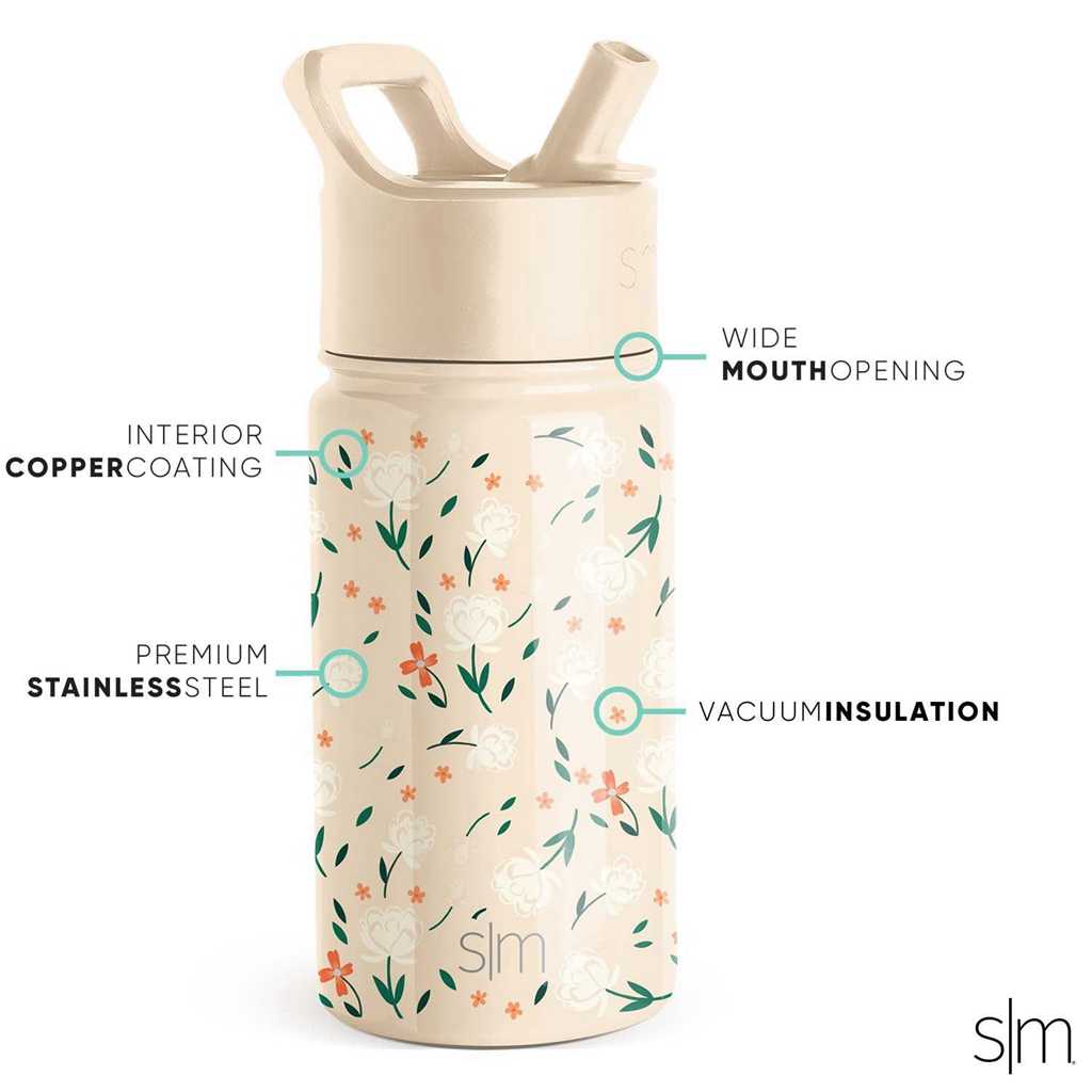 Simple Modern Water Bottle with Straw Lid Waterflessen Beige | 495312MYU