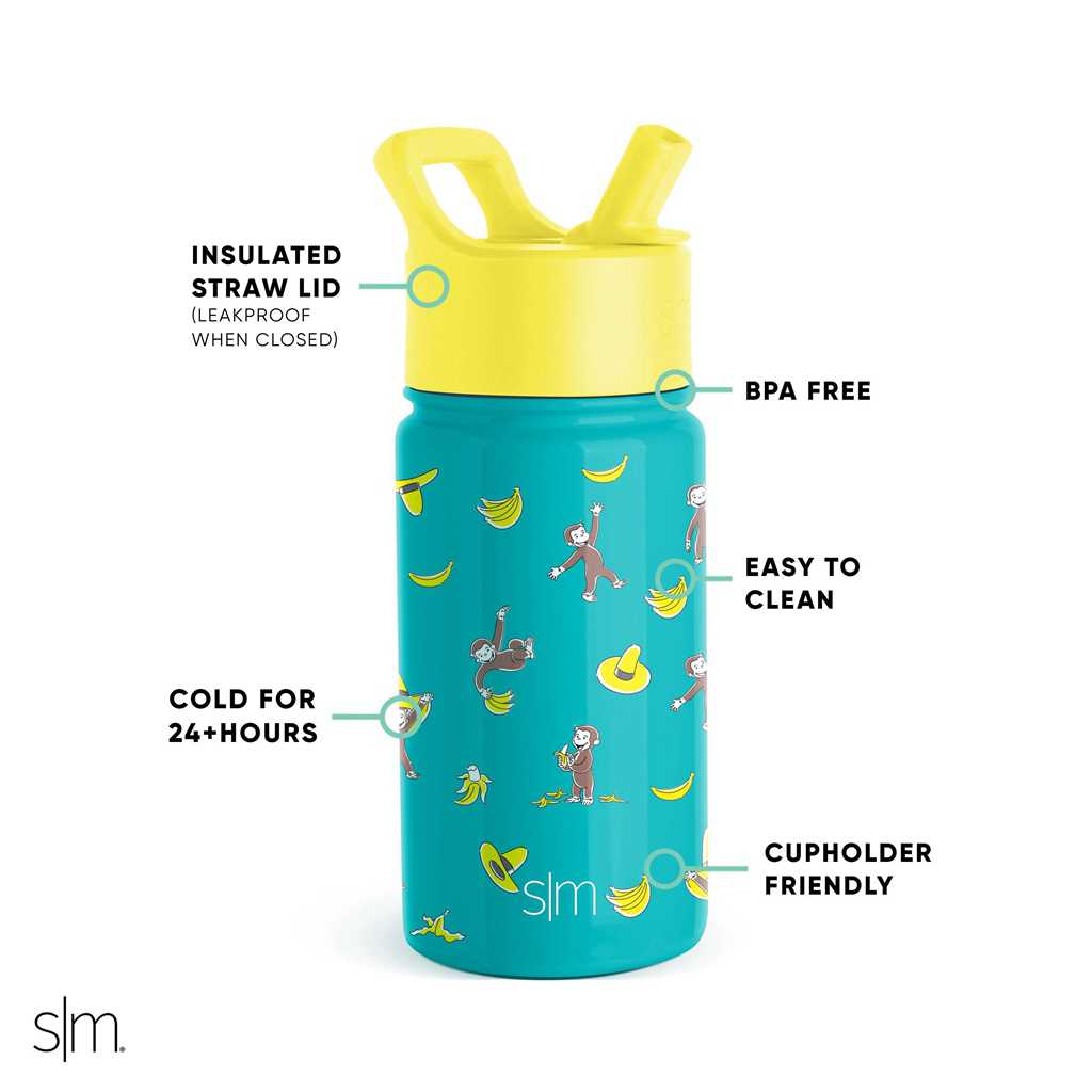 Simple Modern Water Bottle with Straw Lid Waterflessen Blauw | 145082MSR