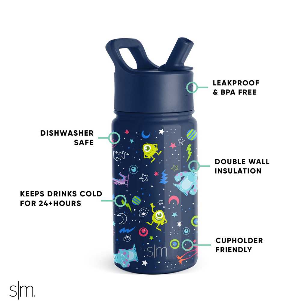 Simple Modern Water Bottle with Straw Lid Waterflessen Donkerblauw | 725634QFW