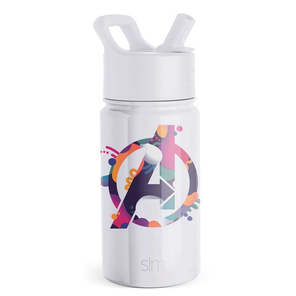 Simple Modern Water Bottle with Straw Lid Waterflessen Wit | 689452XJA