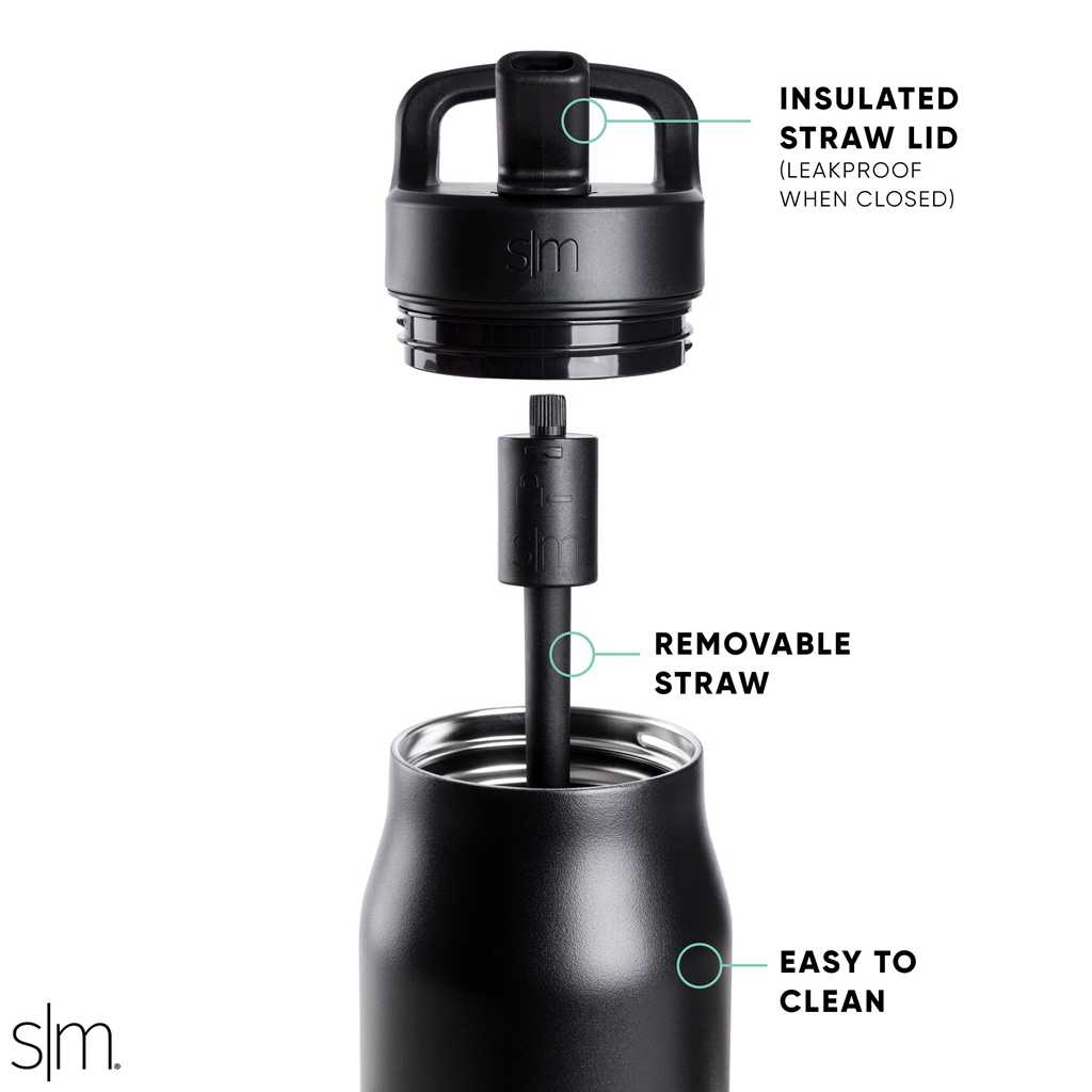 Simple Modern with Manual Straw Lid Waterflessen Wit | 250819EQL