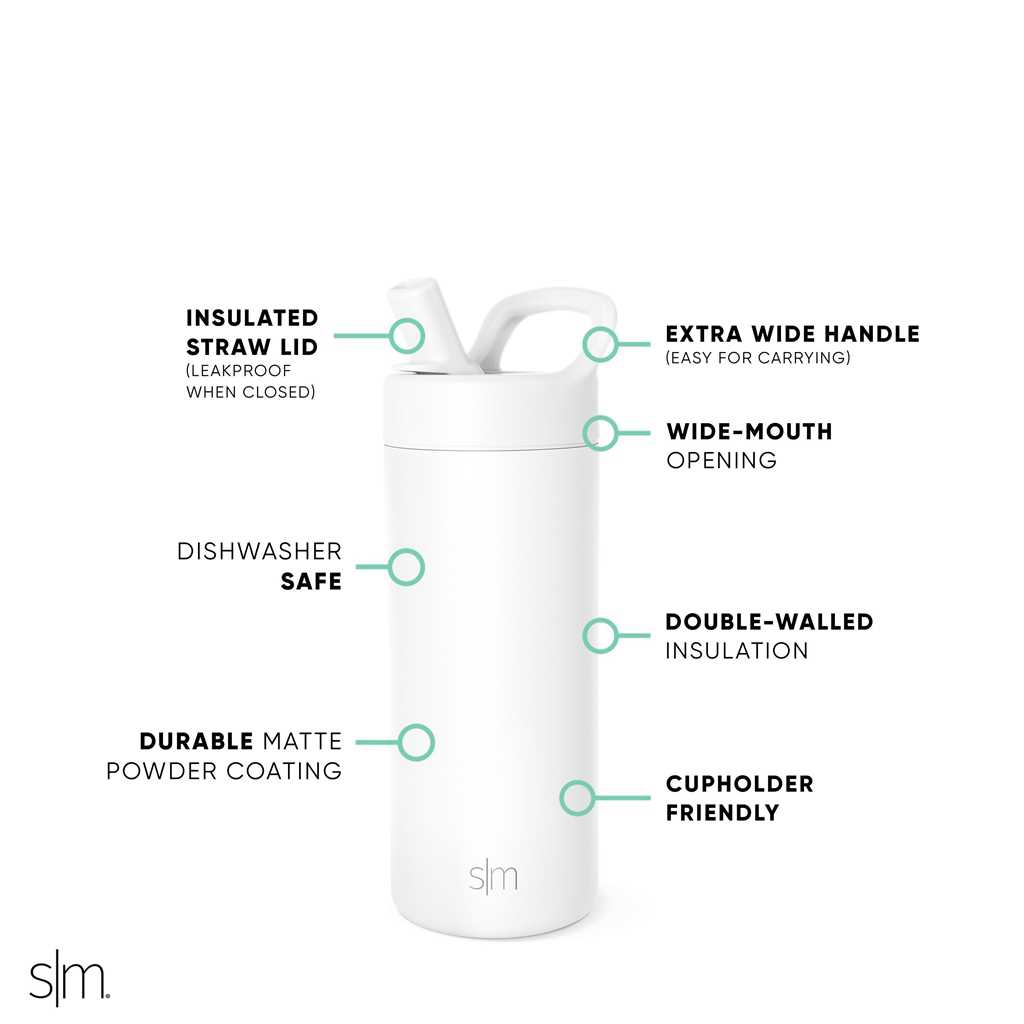 Simple Modern with Manual Straw Lid Waterflessen Wit | 058146TMP