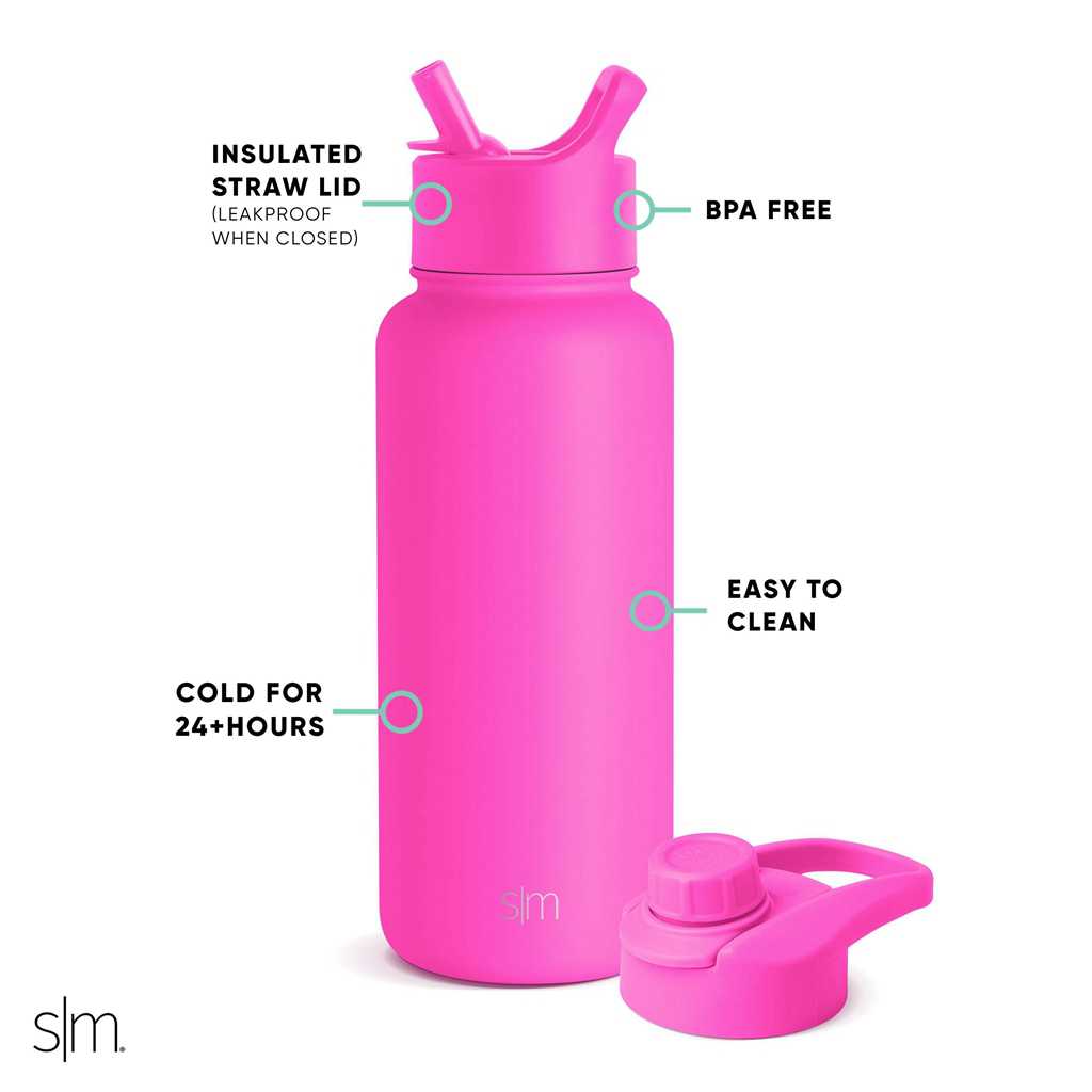 Simple Modern with Straw Lid and Chug Lid Waterflessen Roze | 807563LHE